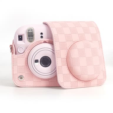 Polaroid mini12 rutete retro kameraveske Rosa