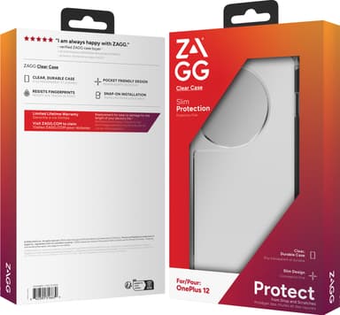 Zagg OnePlus 12 gjennomsiktig deksel