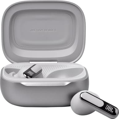 JBL Live Beam 3 helt trådløse in-ear hodetelefoner (sølv