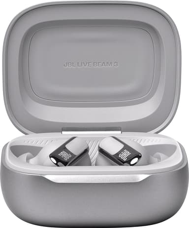 JBL Live Beam 3 helt trådløse in-ear hodetelefoner (sølv