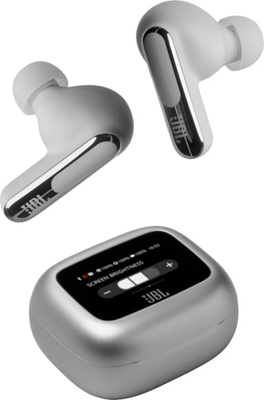 JBL Live Beam 3 helt trådløse in-ear hodetelefoner (sølv