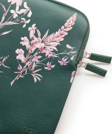 KEEP 13,6" Neopren MacBook etui (Power Green Flower)