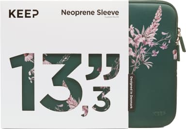 KEEP 13,3" Neopreneetui til bærbar PC (Power Green Flower)
