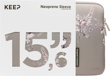 KEEP 15,6" Neoprenetui for bærbar PC (Portabella Flower)