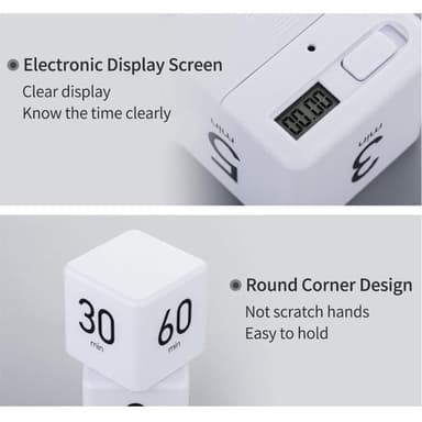 Timer Klokke Digital Timer Nedtellingsalarm 1-3-5-10 minutter
