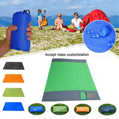 Stort strandteppe 210x200cm sandtett vanntett lett utendørs teppe Rose