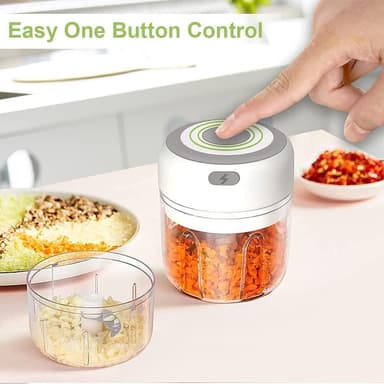 Mini Electric Grønnsakshakker - Trådløs blender 250 ml - Hvit
