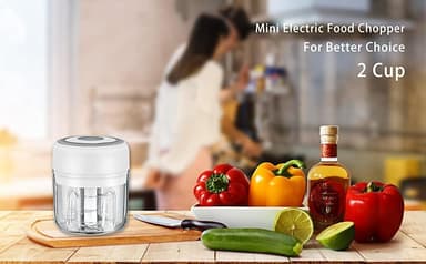 Mini Electric Grønnsakshakker - Trådløs blender 250 ml - Hvit