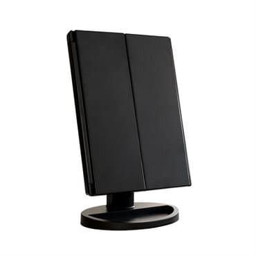 UNIQ Hollywood Makeup Speil Trifold speil med LED Lys - Svart