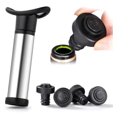 Vinpumpe med vakuum - inkl. 4 bunnplugger - Wine Saver