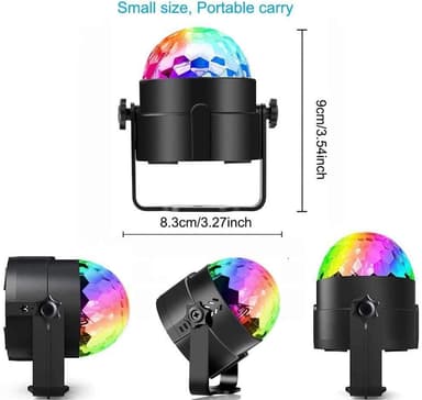 Diskokule med roterende RGB-lys + fjernkontroll (LED Party Light)