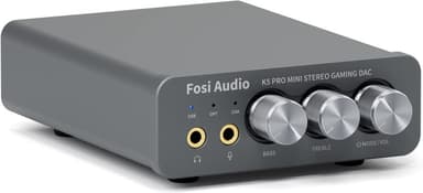 Fosi Audio K5PRO Gaming mini DAC-forsterker for PS5/PC/MAC, USB-C/Optisk/Koaksial til 3,5 mm/RCA