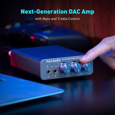 Fosi Audio K5PRO Gaming mini DAC-forsterker for PS5/PC/MAC, USB-C/Optisk/Koaksial til 3,5 mm/RCA