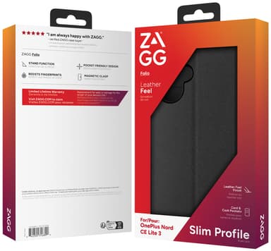 Zagg OnePlus Nord CE Lite 3 lommebokdeksel (sort)