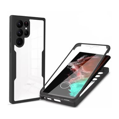 TPU-materiale 360° alt-inkludert mobiltelefondeksel for Samsung-telefoner Sort Samsung A34 5G