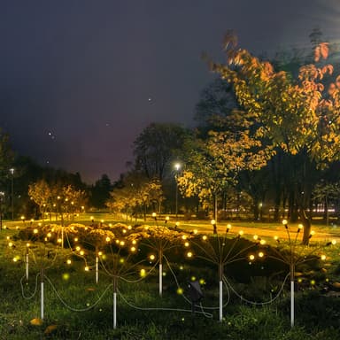 Firefly - Solcelledrevet hagebelysning  med 8 lys, 4-pakning Varm hvit