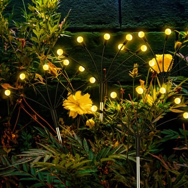 Firefly - Solcelledrevet hagebelysning  med 8 lys, 4-pakning Varm hvit