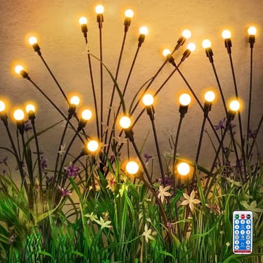 Firefly - Solcelledrevet hagebelysning  med 8 lys, 4-pakning Varm hvit