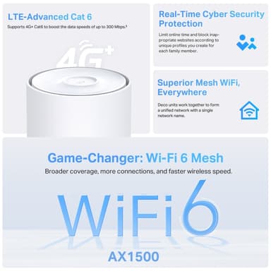 TP-Link Deco X10 4G+ AX1500 mesh router (1-pakk)