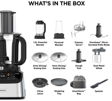 Kenwood MultiPro OneTouch foodprosessor FDM73.850.SS (børstet metall)