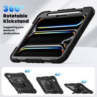 Hybrid deksel med skulderstropp iPad Pro 11 (2024) - Sort