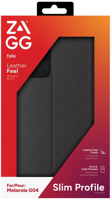 Zagg Motorola G04 lommebokdeksel (sort)