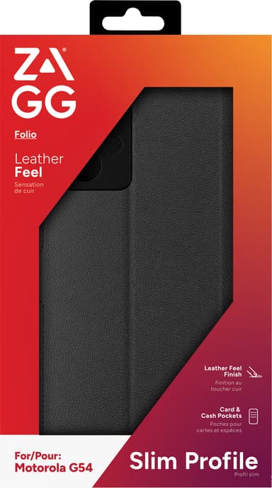 Zagg Motorola Moto G54 lommebokdeksel (sort)