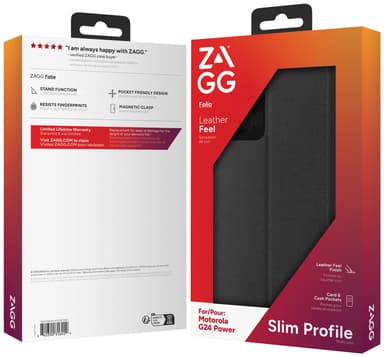 Zagg Motorola G24 Power lommebokdeksel (sort)