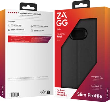 Zagg Nothing Phone 2a lommebokdeksel (sort)