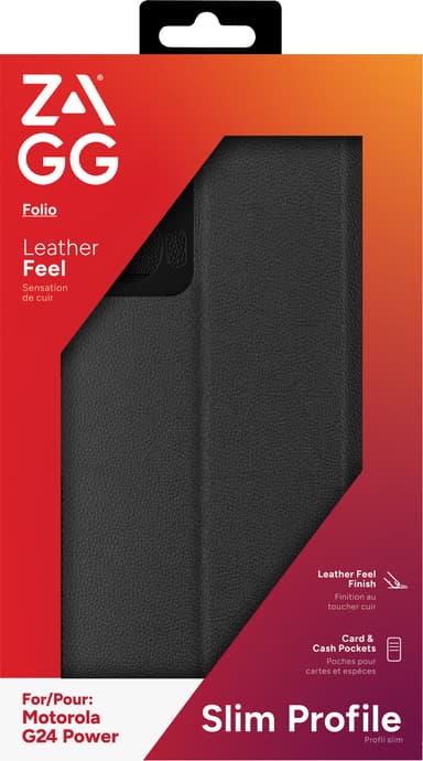 Zagg Motorola G24 Power lommebokdeksel (sort)