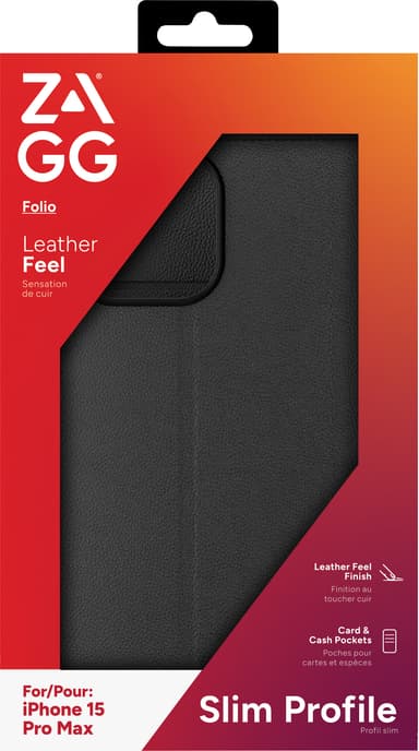 Zagg iPhone 15 Pro Max lommebokdeksel (sort)