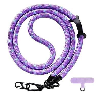 Mobilhalsbånd 10mm med festebrikke - Purple Frost