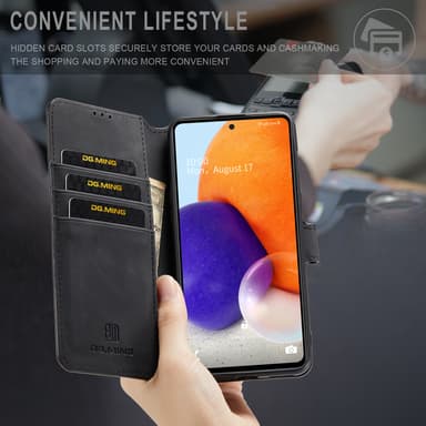 Flip Folio-deksel med kortholder Kickstand beskyttelsesdeksel for iPhone Sort iPhone 13 Pro