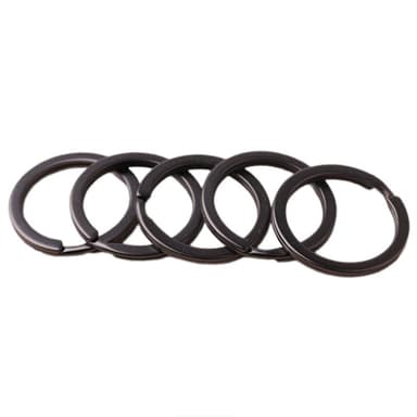 Runde karabinringer nøkkelringer sinklegering 10 deler Sort 30 mm