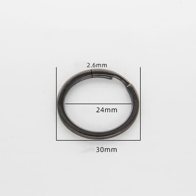 Runde karabinringer nøkkelringer sinklegering 10 deler Sort 30 mm