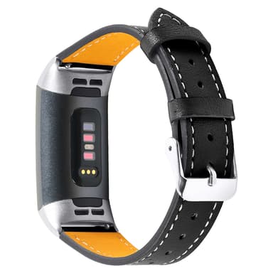 Fitbit Charge 3/4 armbånd Leather Black