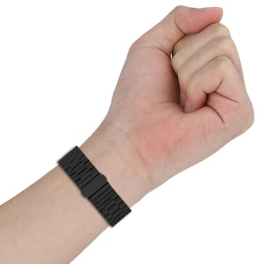 Klokkerem i rustfritt stål for Huami, Garmin, Vivomove og Huawei Sort