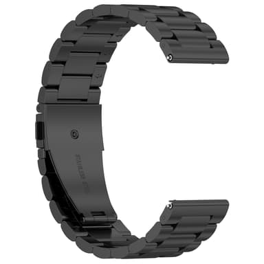 Klokkerem i rustfritt stål for Huami, Garmin, Vivomove og Huawei Sort