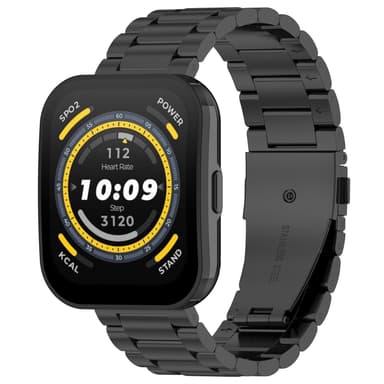 Klokkerem i rustfritt stål for Huami, Garmin, Vivomove og Huawei Sort