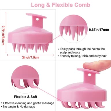 Børste for hodebunnsmassasje og peeling Rosa