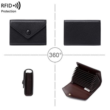 RFID-sikker Kortholder i PU-skinn Sort