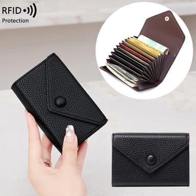 RFID-sikker Kortholder i PU-skinn Sort