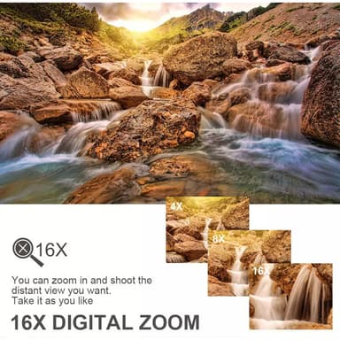 Videokamera 4K UHD / 48MP / 16x zoom vidvinkel / 32GB kort / mikrofon