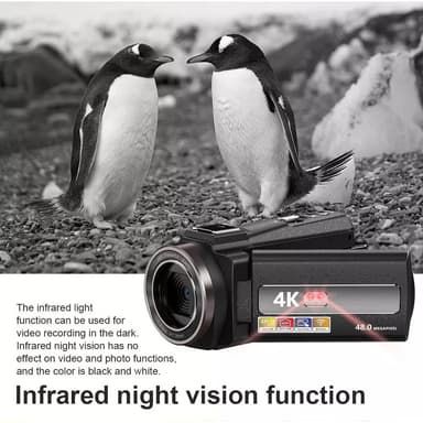 Videokamera 4K UHD / 48MP / 16x zoom vidvinkel / 32GB kort / mikrofon