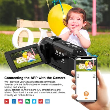 Videokamera 4K UHD / 48MP / 16x zoom vidvinkel / 32GB kort / mikrofon