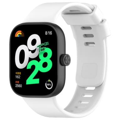 Silikon klokkerem erstatning for Redmi Watch 4/Xiaomi 8 Pro Hvit