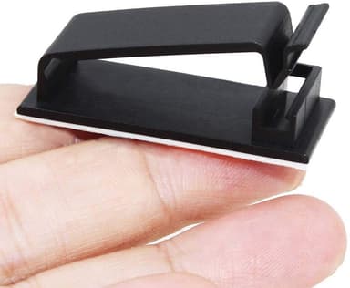 Selvklebende kabelholder for flere kabler 10-pakning Sort