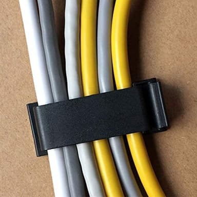 Selvklebende kabelholder for flere kabler 10-pakning Sort
