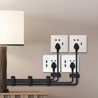 Selvklebende kabelholder for flere kabler 10-pakning Sort