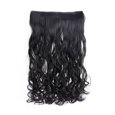 Seamless Wave hair extension parykk Sort